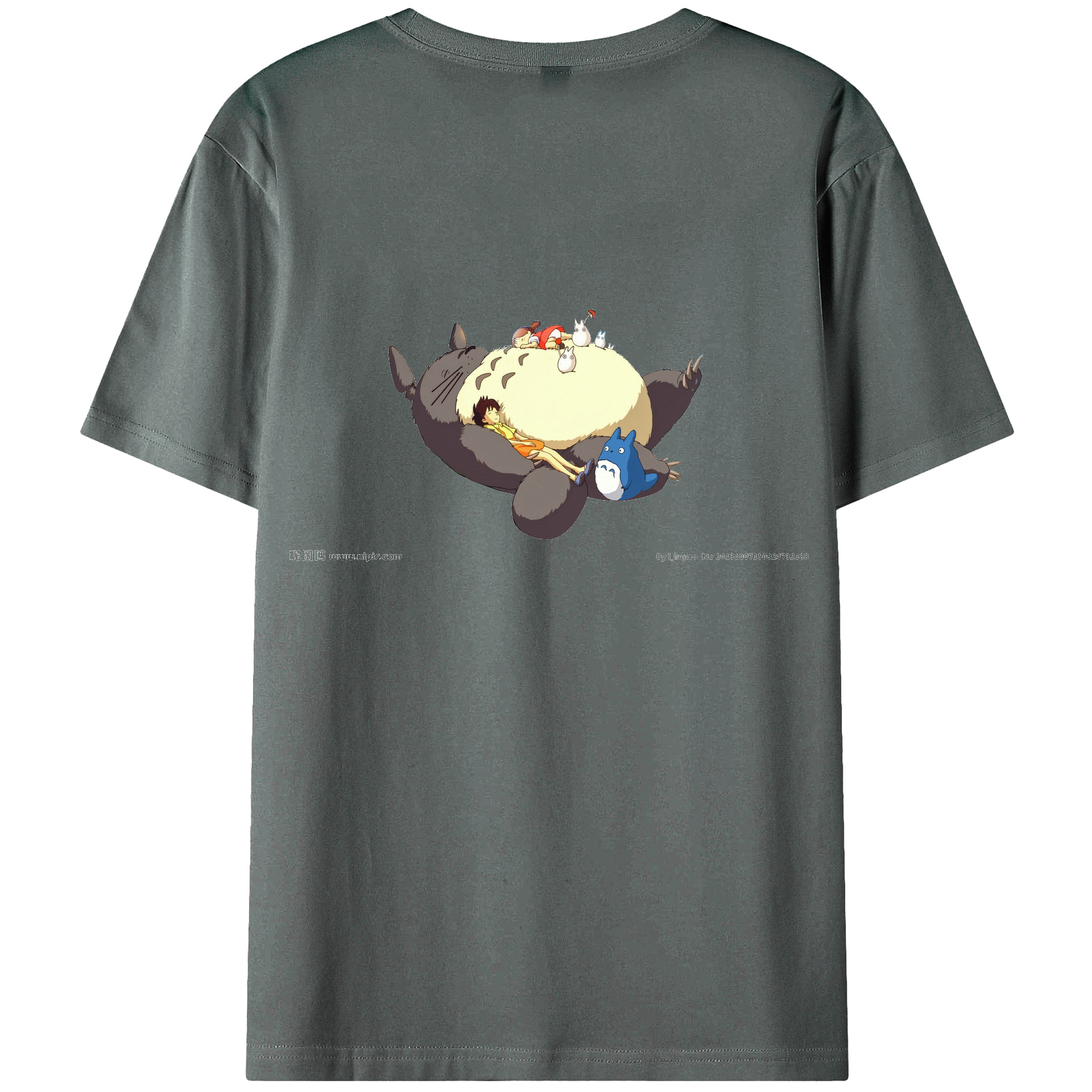 （画像用） となりのトトロ 草壁メイ 草壁サツキ My Neighbor Totoro Satsuki Kusakabe Mei Kusakabe 綿100％ メンズ半袖Tシャツ（バックプリント） 通気性